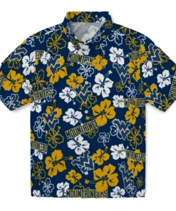 West Virginia Mountaineers Hibiscus Bloom Hawaiian Shirt