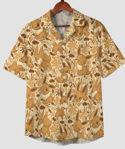 Anime Eevee Autumn Floral Kawaii Hawaiian Shirt