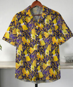 Anime Jolteon Electric Pattern Pokemon Hawaiian Shirt