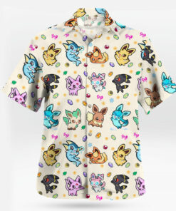 Anime Pokemon Cute Eeveelution Pattern Hawaiian Shirt