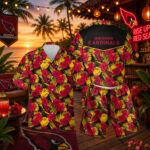 Arizona Cardinals Team Hibiscus Paradise Palm Leaves Tropical Hawaiian Shirt And Short