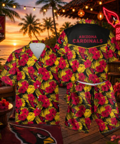 Arizona Cardinals Team Hibiscus Paradise Palm Leaves Tropical Hawaiian Shirt And Short