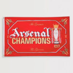 Arsenal Champions 2025-2026 Gothic Trophy Flag