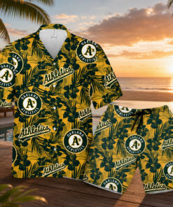 Athletics Oakland Summer Tropical Flower Aloha Hawaiian Shirt And Shorts