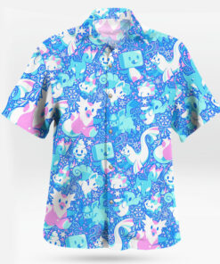 Aurora Beam Hawaiian Shirt Light Blue Cosmic Vibes