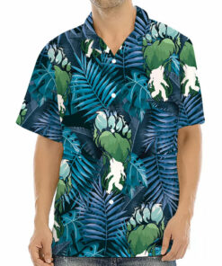 Bigfoot Blue Hawaiian Shirt