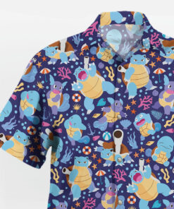 Blastoise Ocean Pattern Pokémon Hawaiian Shirt