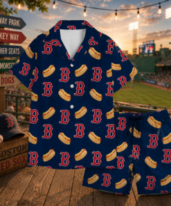 Boston Red Sox Hot Dog Funny Hawaiian Shirt And Shorts