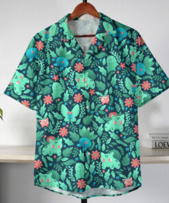 Bulbasaur Pokemon Hawaiian Shirt Tropical Grass Type Aloha Shirt