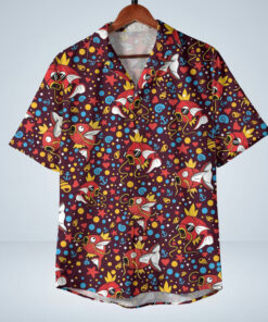 Burgundy Magikarp Pattern Pokemon Hawaiian Shirt