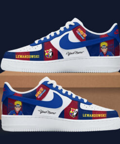 Custom Name Barcelona Lewandowski x Naruto Shippuden 2026 Air Force 1 Sohes Sneakers