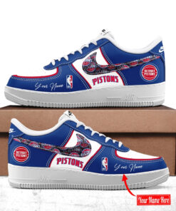 Custom Name Detroit Pistons Air Force 1 Shoes Sneakers