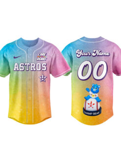 Custom Name and Number Houston Astros Care Bears Night 2026 Baseball Jersey