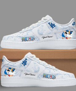 Custom Name Los Angeles Dodgers One Piece Night 2026 Graphic Air Force 1 Shoes Sneakers for Anime and Baseball Fans