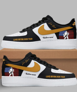 Custom Name Luke Bryan 2026 Tour Country Night Graphic Air Force 1 Shoes Sneakers for Music Fans