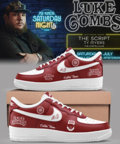 Custom Name Luke Combs My Kinda Saturday Nights Tour 2026 at Oklahoma Memorial Stadium Air Force 1 Shoes Sneakers