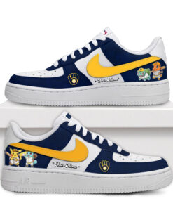 Custom Name Milwaukee Brewers x Pokémon Night 2026 Air Force 1 Shoes Sneakers