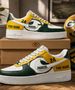 Custom Name and Number Green Bay Packers 2026 Air Force 1 Shoes Sneakers