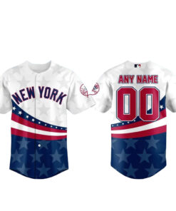 Custom Name and Number New York Yankees Memorial Day Graphic Baseball Jersey 2026 for Baseball Fans