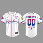 Custom Name and Number New York Yankees Pride Day Love All Ways Graphic Baseball Jersey 2026 for Baseball Fans
