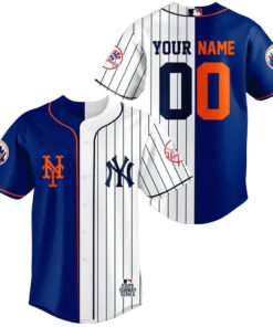 Custom Name and Number New York Yankees x New York Mets 2026 Subway Baseball Jersey