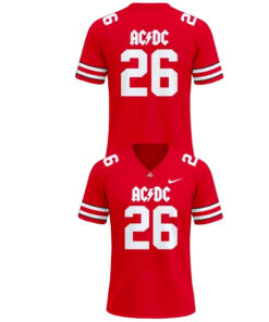 Custom Name and Number Ohio State Buckeyes AC/DC 2026 Tour Football Jersey