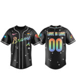 Custom Number Atlanta Braves Diamond with Pride Baseball Jersey