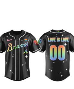 Custom Number Atlanta Braves Diamond with Pride Baseball Jersey