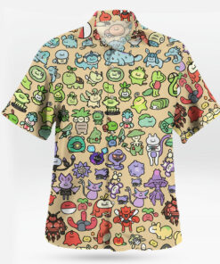 Cute Kanto Pokemon Chibi Hawaiian Shirt Cartoon
