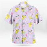 Cute Pokemon Button-Up Hawaiian Shirt Mini Print Design
