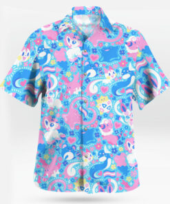 Cute Pokemon Hawaiian Shirt Pink and Blue Tropical Vibes