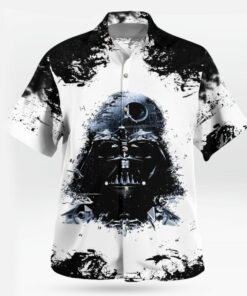 Darth Vader Star Wars Hawaiian Shirt Black White Death Star Aloha