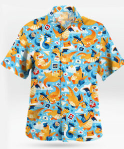 Dragonite Dratini Pokémon Hawaiian Shirt Blue Tropical