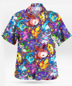 Eevee Evolutions Hawaiian Shirt Tropical Pokemon Style