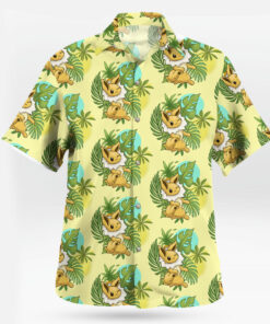 Eevee Pokemon Hawaiian Shirt Tropical Yellow Aloha