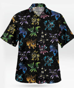 Eeveelution Galaxy Pokemon Hawaiian Shirt Black