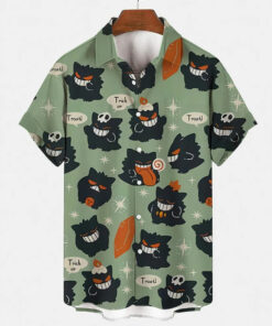 Gengar Aloha Shirt Unique Anime Hawaiian Shirt for Fans
