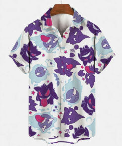 Gengar Hawaiian Shirt Pokemon-Themed Tropical Summer Outfit