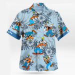 Goofy Tropical Floral Disney Hawaiian Shirt Blue