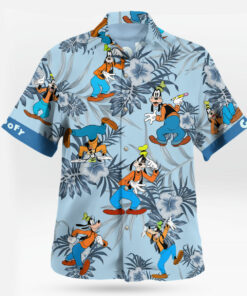 Goofy Tropical Floral Disney Hawaiian Shirt Blue