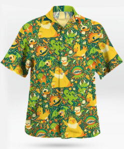 Green Pokemon Hawaiian Shirt Tropical Anime Summer Shirt