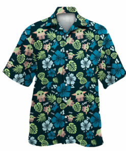 Grogu Tropical Leaves Star Wars Hawaiian Shirt
