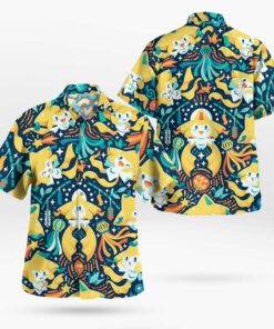 Jirachi Pokemon Button-Up Hawaiian Shirt