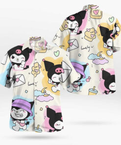 Kuromi Hello Kitty Hawaiian Tropical Shirt