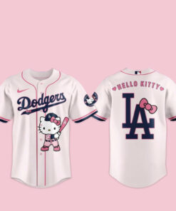 Los Angeles Dodgers x Hello Kitty Night 2026 Pink Clay Baseball Jersey