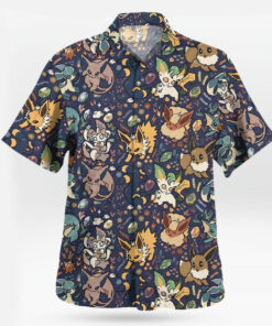 Midnight Eevee Evolutions Pokemon Hawaiian Shirt