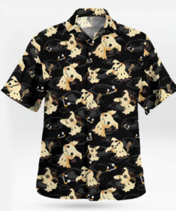 Mimikyu Dark Ghost Pattern Pokemon Hawaiian Shirt