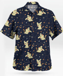 Mimikyu Night Sky Hawaiian Shirt Pokemon Inspired Starry Aloha Style