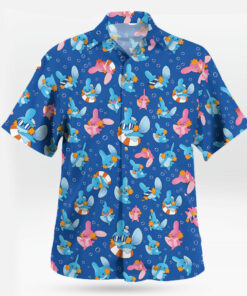 Mudkip and Wooper Summer Splash Pokemon Hawaiian Shirt