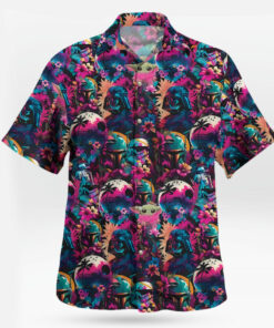 Neon Star Wars Tropical Galaxy Hawaiian Shirt